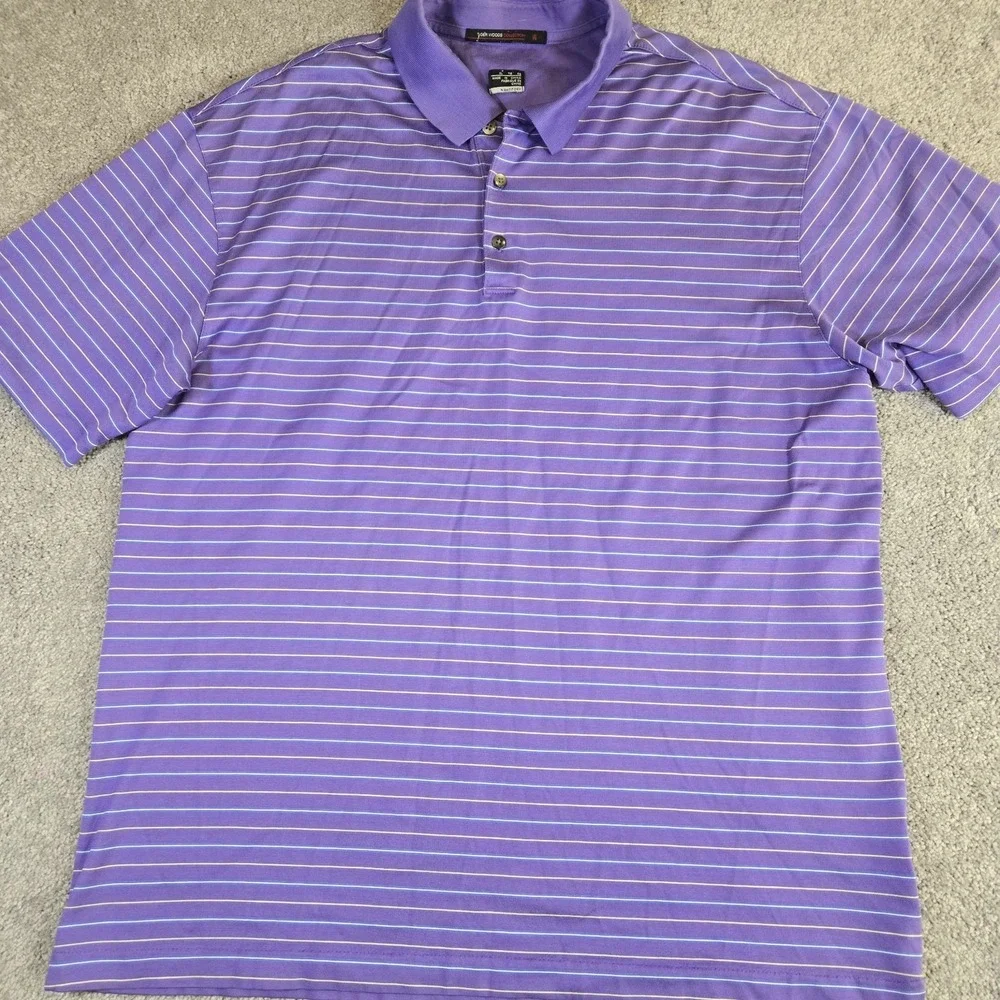 Vintage Nike Tiger Woods Polo Shirt Mens XL Purple Stripe